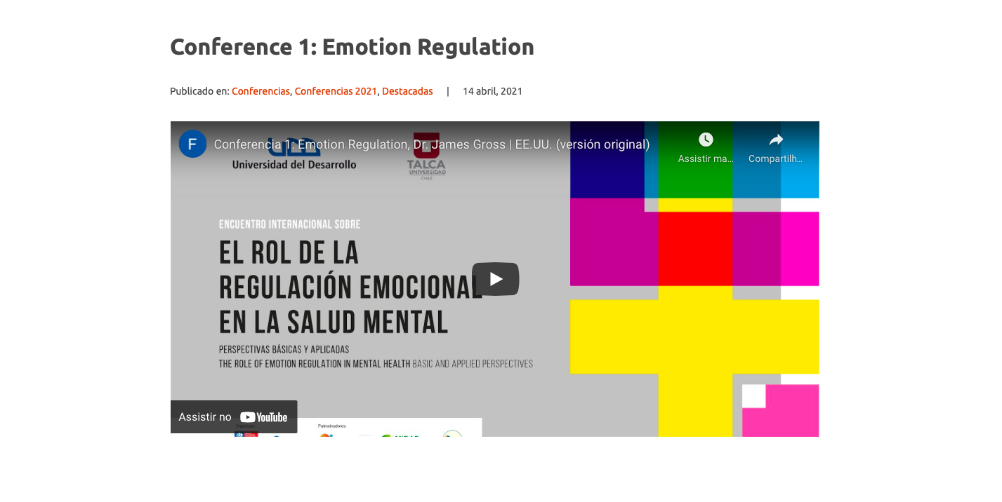 Imagem da notícia : Encontro Internacional de Regulação Emocional em Saúde Mental